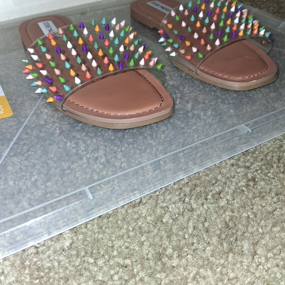 Steve Madden Clear Sandals with Colorful Studs - Picture 4 of 5